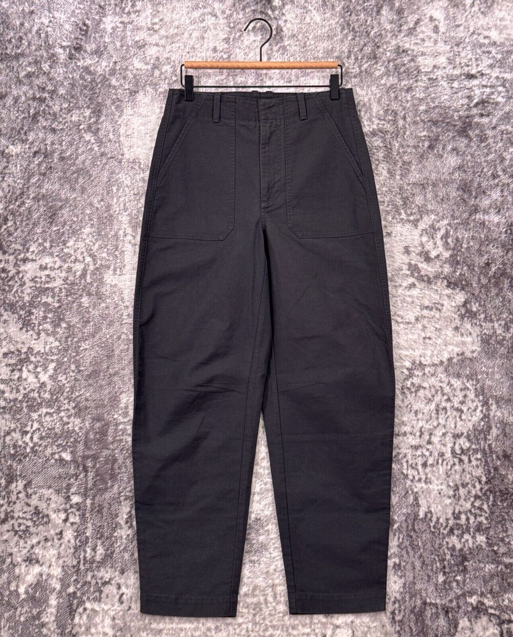 Banana Republic Barrel Pants 4 Long Womens Gray Cotton Twill